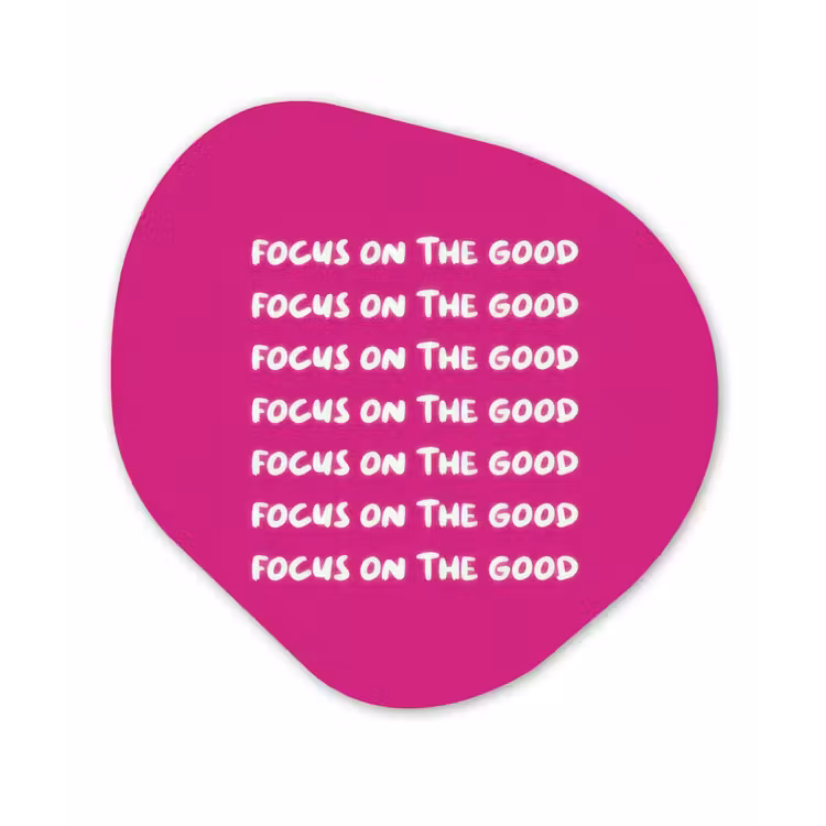 Organisch schilderij - Glas - Focus on the good - Roze - wit — 1