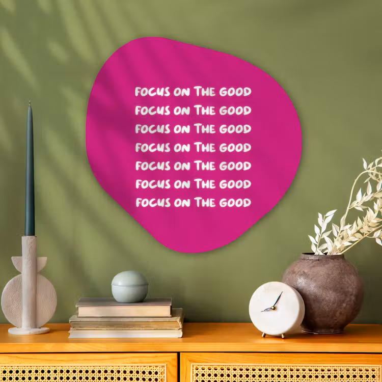Organisch schilderij - Glas - Focus on the good - Roze - wit — 2