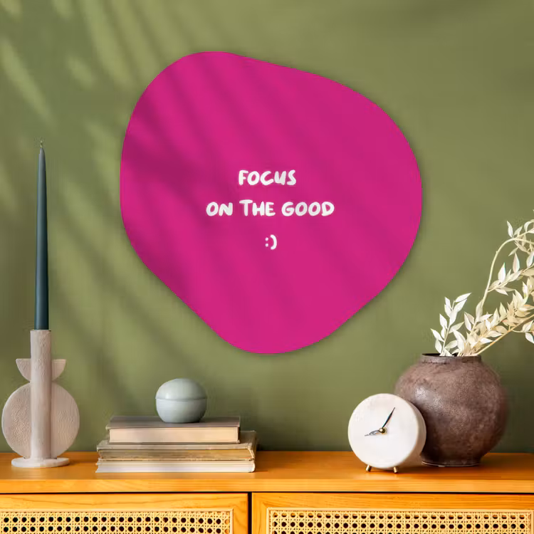 Organisch schilderij - Glas - Focus - Smiley - Roze — 2