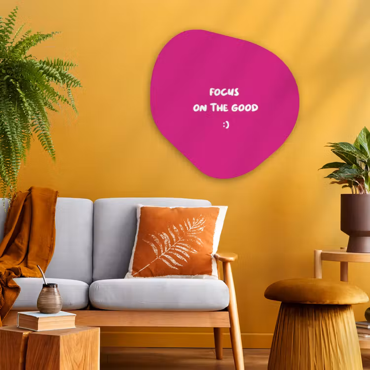 Organisch schilderij - Glas - Focus - Smiley - Roze — 3