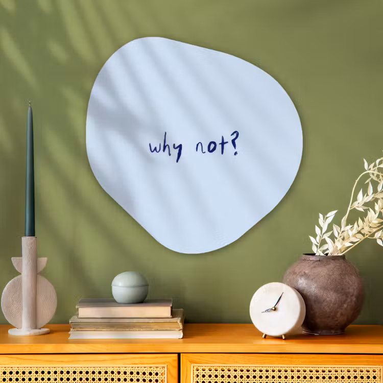 Organisch schilderij - Glas - Why not - Blauw - Donker blauw - Quote — 2