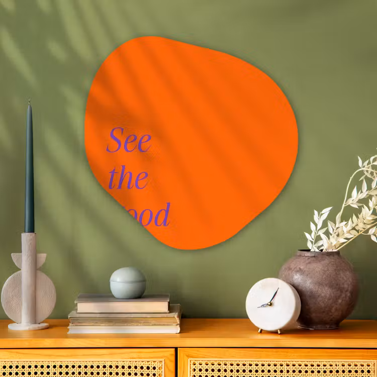 Organisch schilderij - Glas - See te good - Paars - Oranje — 2