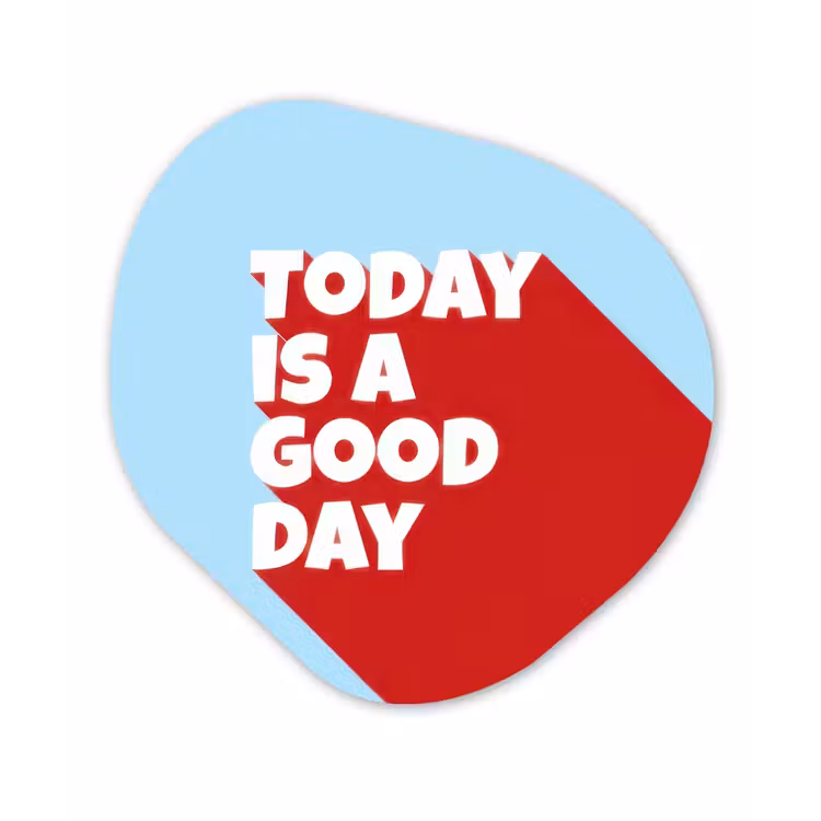 Organisch schilderij - Glas - Today is a good day - Rood - lichtblauw — 1