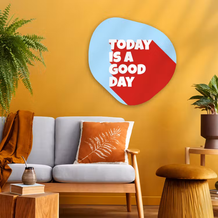 Organisch schilderij - Glas - Today is a good day - Rood - lichtblauw — 3