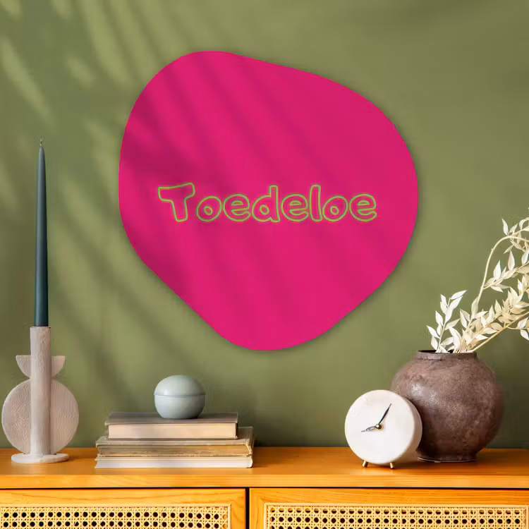 Organisch schilderij - Glas - Toedeloe - Groen - Roze — 2