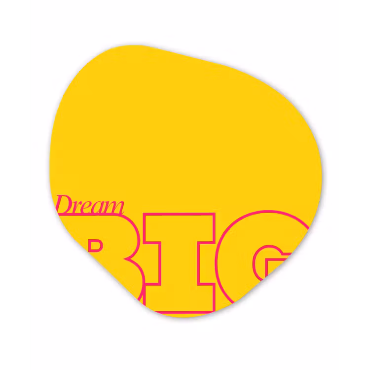Organische schilderij - Aluminium - Dream big - Geel - Grafisch — 1