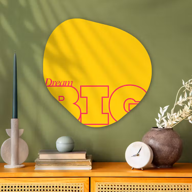 Organische schilderij - Aluminium - Dream big - Geel - Grafisch — 2