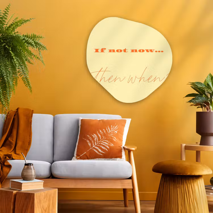 Organische schilderij - Aluminium - Geel - Oranje - if not now then when — 3