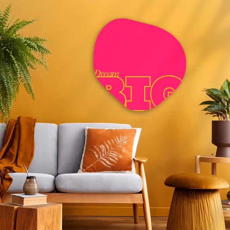 Organische schilderij - Aluminium - Minimalistisch - Roze - Dream big - Grafisch — 3