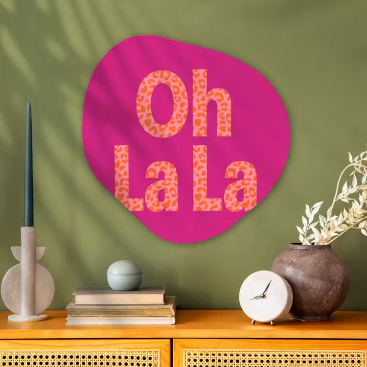 Organische schilderij - Aluminium - Oh la la - Luipaardprint - Roze — 2
