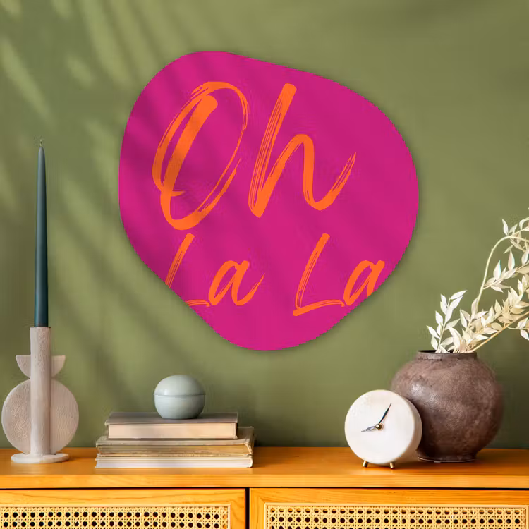 Organische schilderij - Aluminium - Oh la la - Oranje - Roze — 2