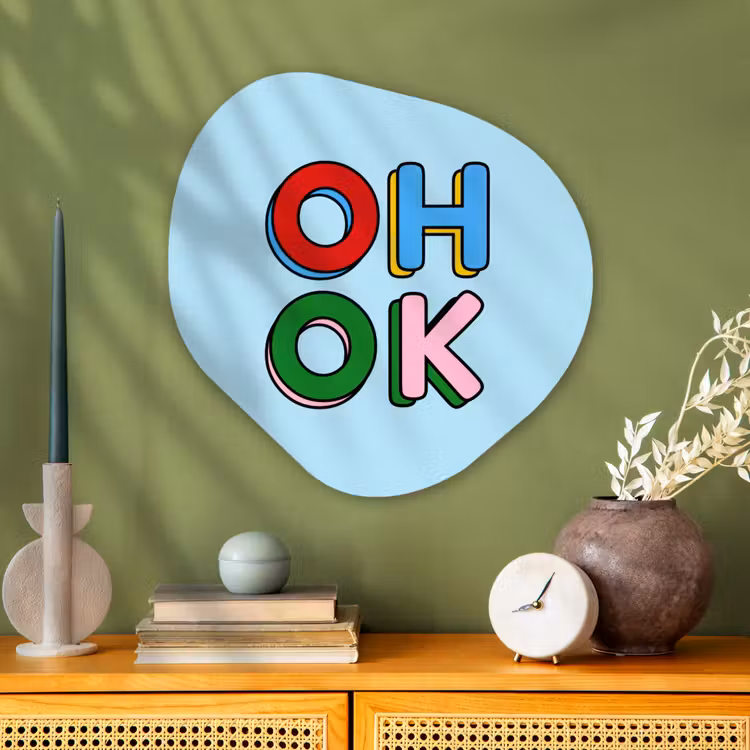 Organische schilderij - Aluminium - Oh ok - Blauw - Kleurrijk — 2