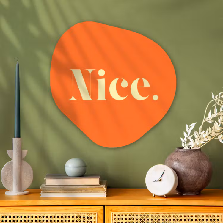 Organische schilderij - Aluminium - Oranje - Gebroken wit - Nice — 2