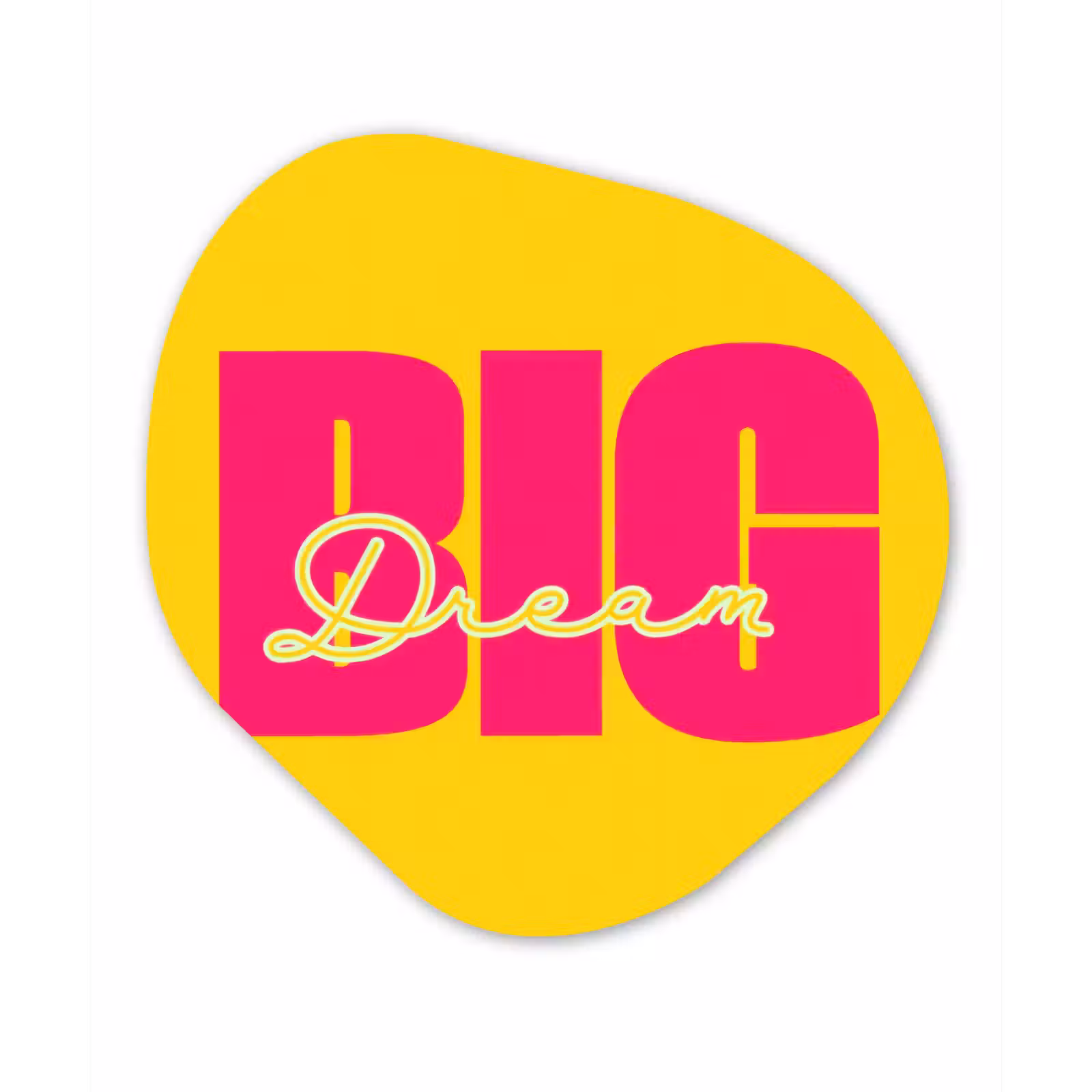 Organisch schilderij - Forex - Dream big - Geel - Roze — 1
