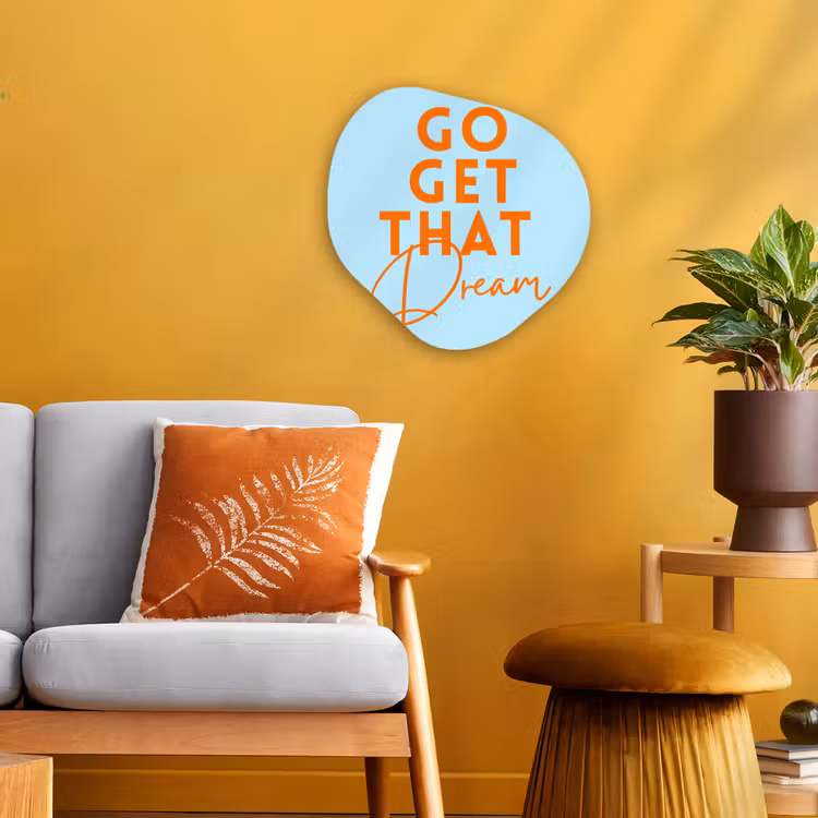 Organisch schilderij - Forex - Blauw - Oranje - Tekst — 3