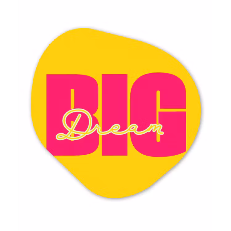 Organisch schilderij - Forex - Dream big - Geel - Roze — 1