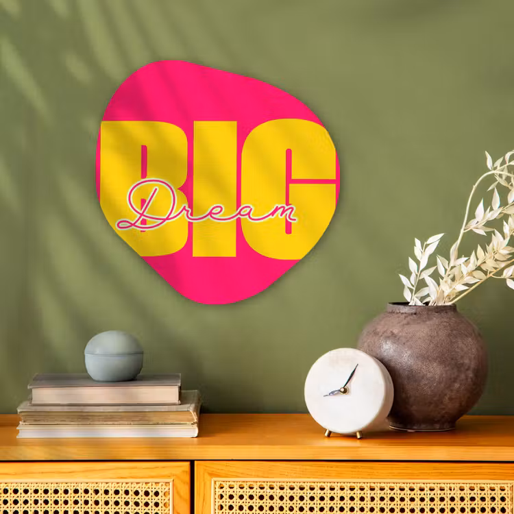 Organisch schilderij - Forex - Dream big - Roze - Geel - Minimalistisch — 2