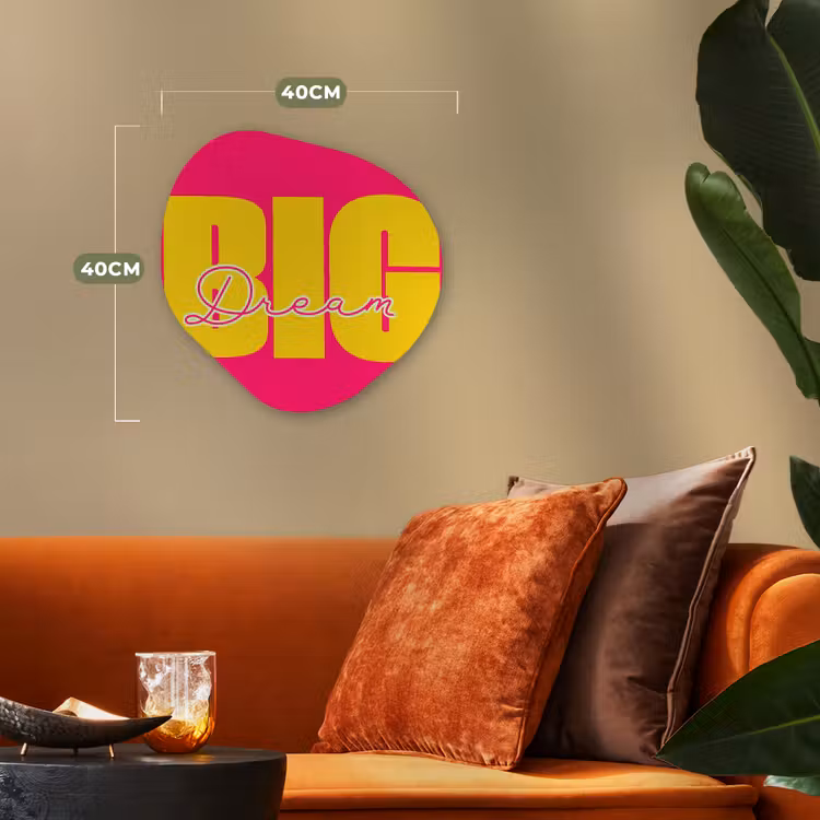 Organisch schilderij - Forex - Dream big - Roze - Geel - Minimalistisch — 4