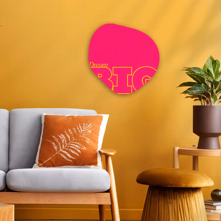 Organisch schilderij - Forex - Minimalistisch - Roze - Dream big - Grafisch — 3