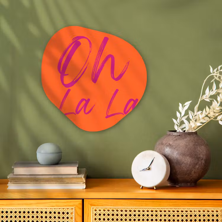Organisch schilderij - Forex - Oh la la - Oranje - Roze - Grafisch — 2