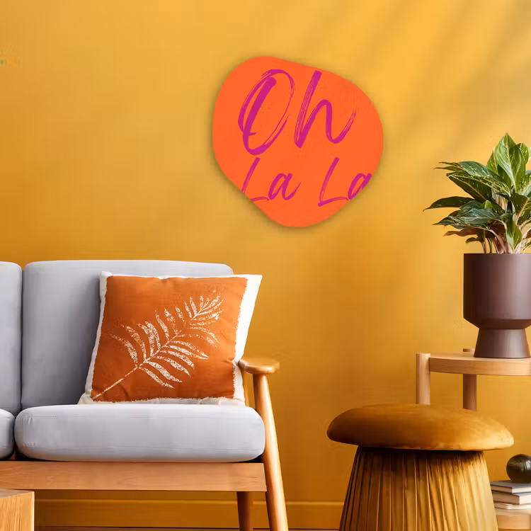 Organisch schilderij - Forex - Oh la la - Oranje - Roze - Grafisch — 3