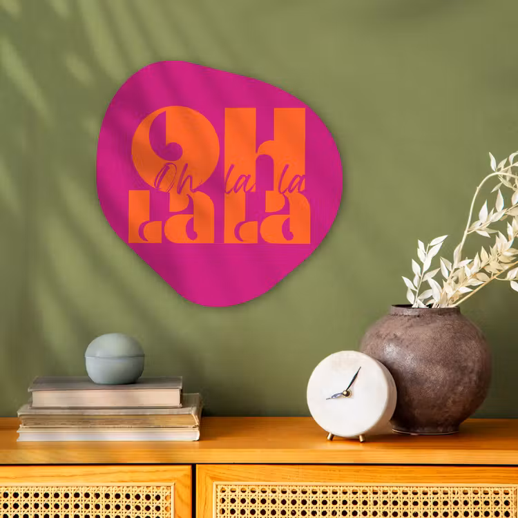 Organisch schilderij - Forex - Oh la la - Roze - Oranje - Gestapelde letters — 2