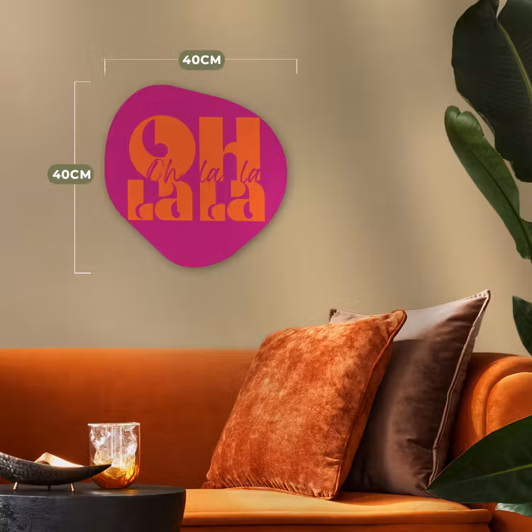 Organisch schilderij - Forex - Oh la la - Roze - Oranje - Gestapelde letters — 4