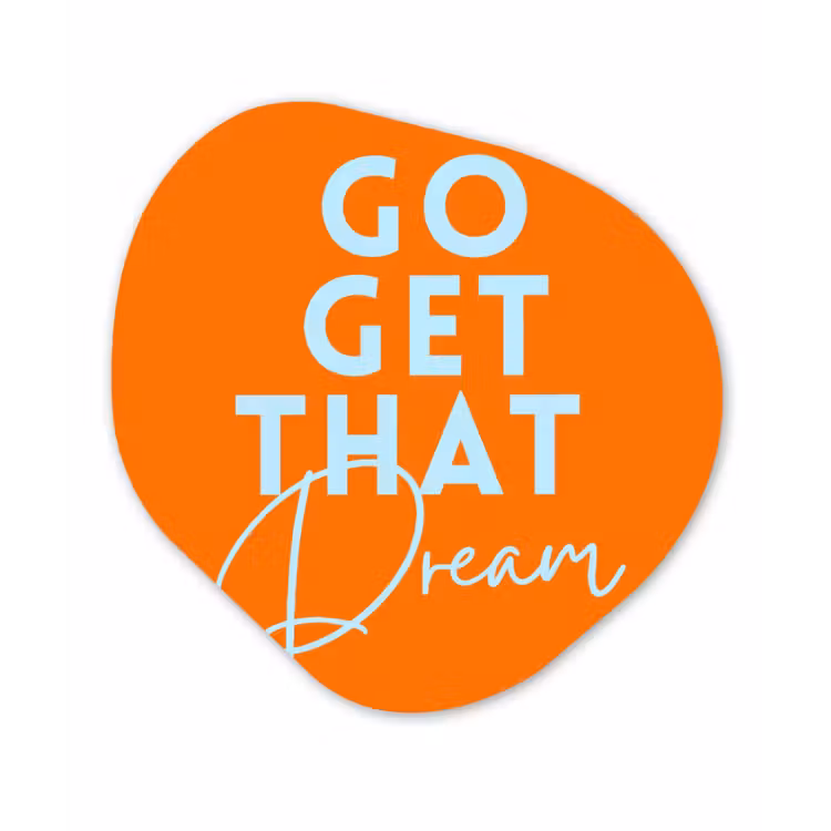 Organisch schilderij - Forex - Oranje - Blauw - Go get that dream — 1