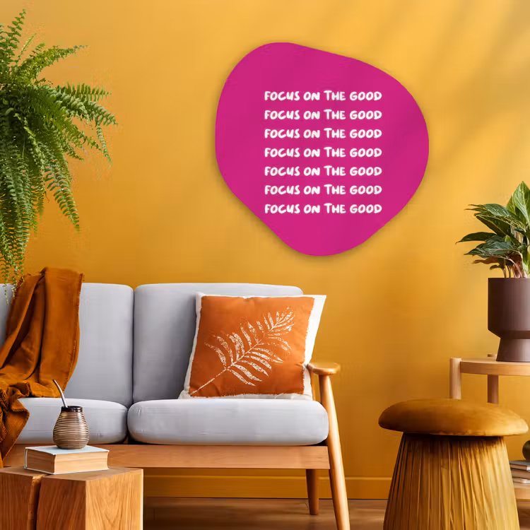 Organische schilderij - Aluminium - Focus on the good - Roze - wit — 3