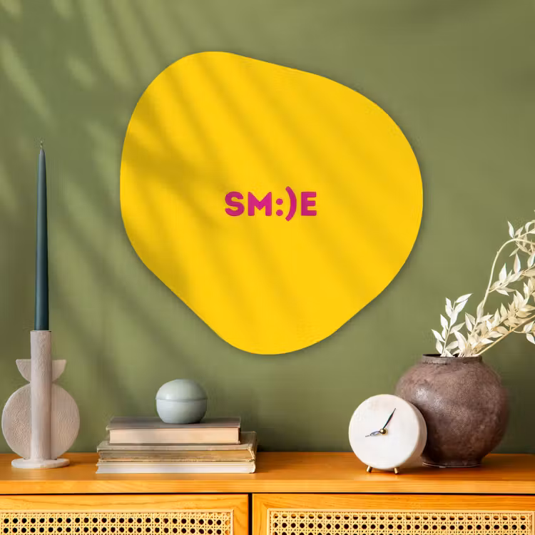 Organische schilderij - Aluminium - Smile - Roze - Geel — 2