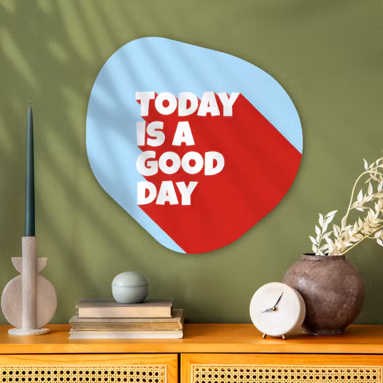 Organische schilderij - Aluminium - Today is a good day - Rood - lichtblauw — 2