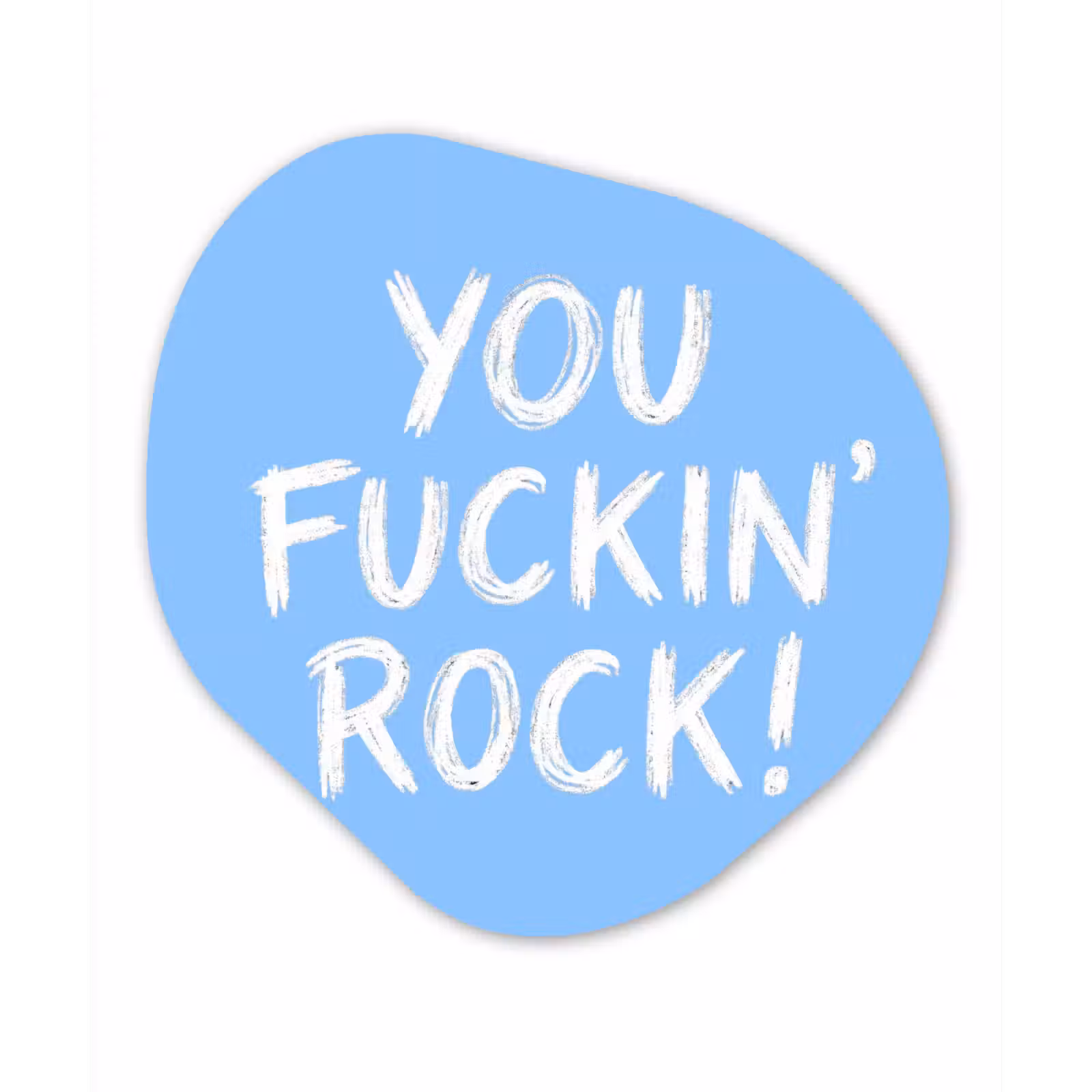 Organisch schilderij - Forex - Blauw - Wit - You fuckin rock — 1