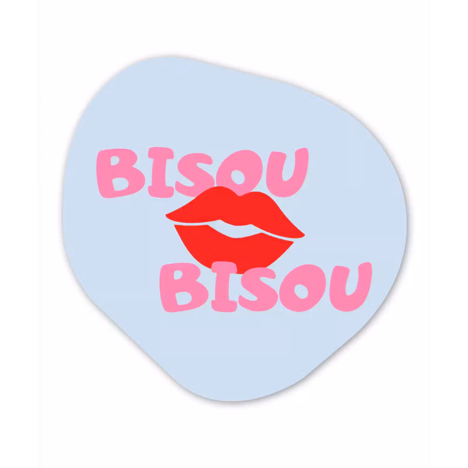 Organisch schilderij - Forex - Lippen - Bisou - Blauw — 1