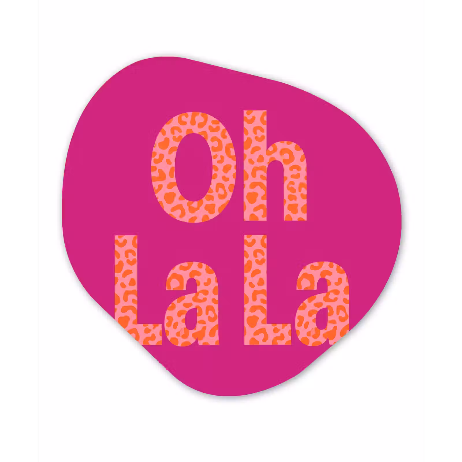 Organisch schilderij - Forex - Oh la la - Luipaardprint - Roze — 1