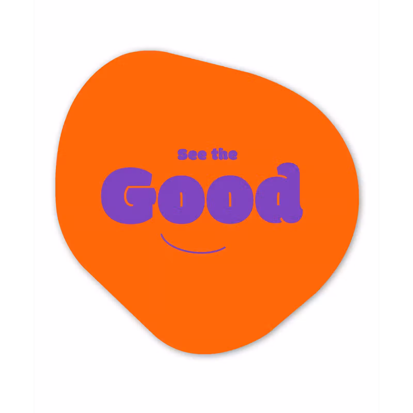 Organisch schilderij - Forex - See the good - Paars - Oranje - Smiley — 1