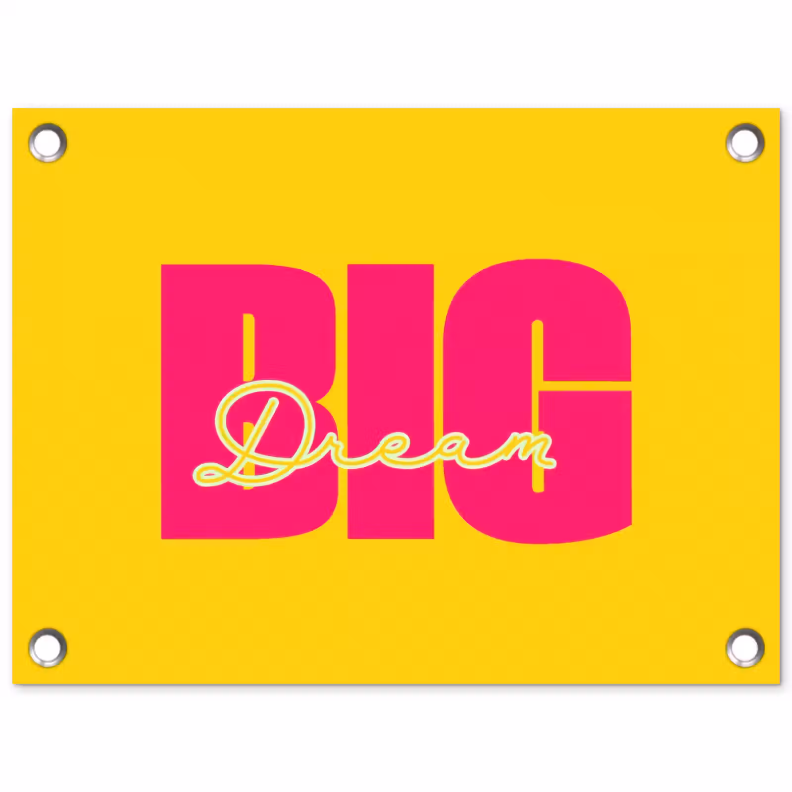 Tuinposter - Dream big - Geel - Roze — 1