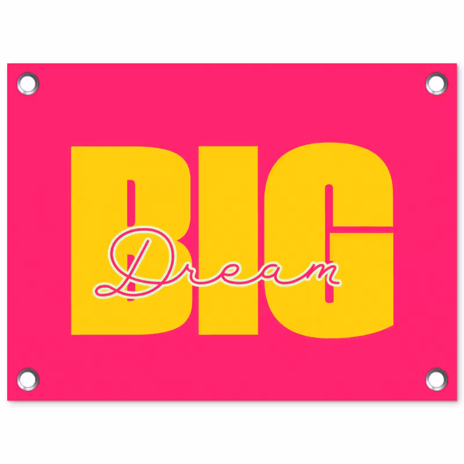 Tuinposter - Dream big - Roze - Geel - Minimalistisch — 1