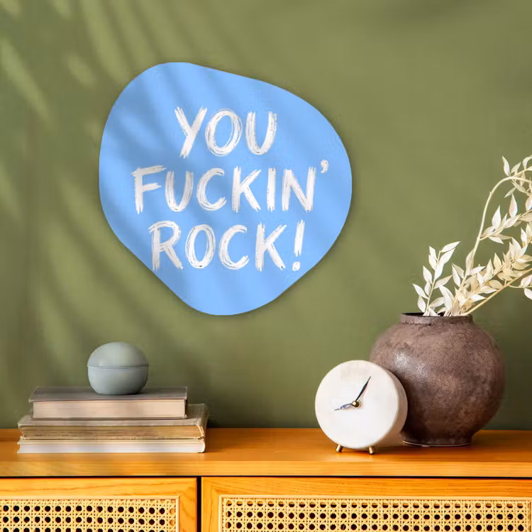 Organisch schilderij - Forex - Blauw - Wit - You fuckin rock — 2