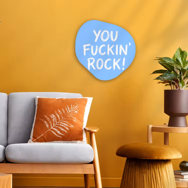 Organisch schilderij - Forex - Blauw - Wit - You fuckin rock — 3