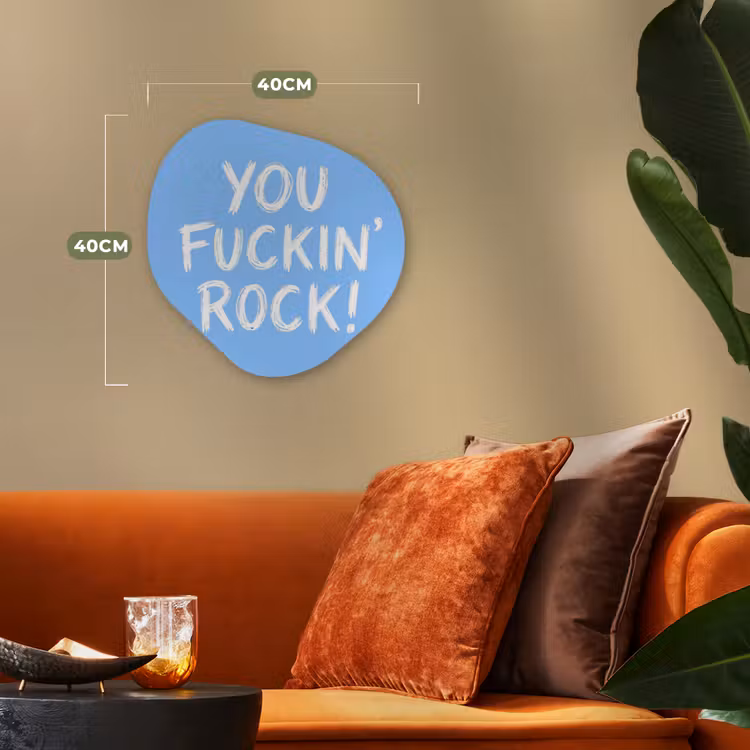 Organisch schilderij - Forex - Blauw - Wit - You fuckin rock — 4