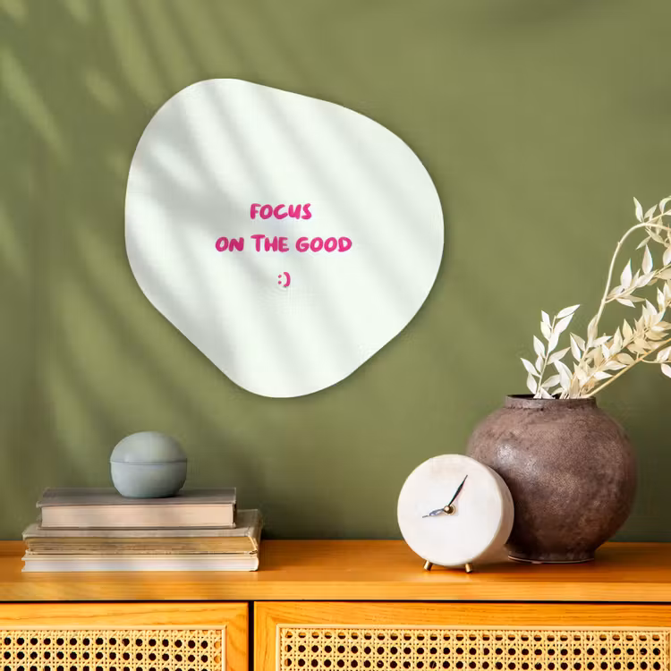 Organisch schilderij - Forex - Focus - Beige - Roze - Smiley — 2