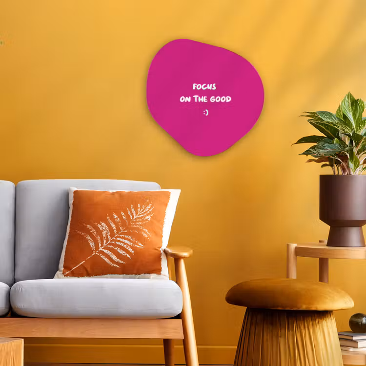 Organisch schilderij - Forex - Focus - Smiley - Roze — 3