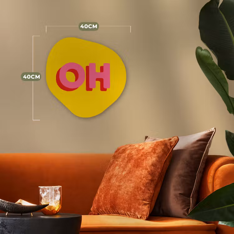Organisch schilderij - Forex - Geel - Roze - Oh - 3D — 4
