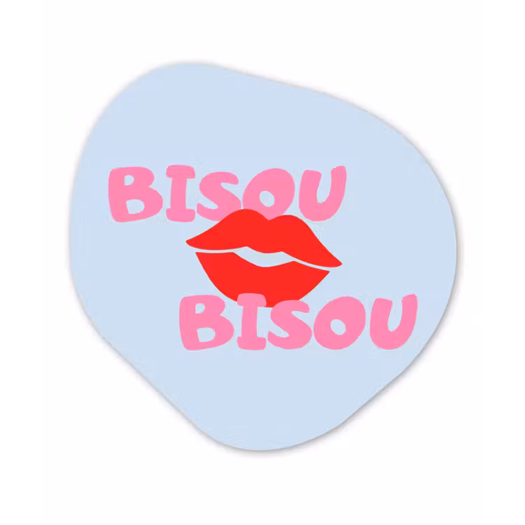 Organisch schilderij - Forex - Lippen - Bisou - Blauw — 1