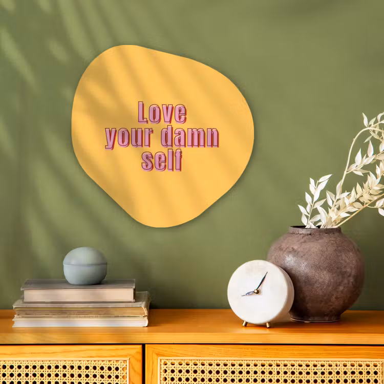 Organisch schilderij - Forex - Love yourself - Roze - Geel — 2