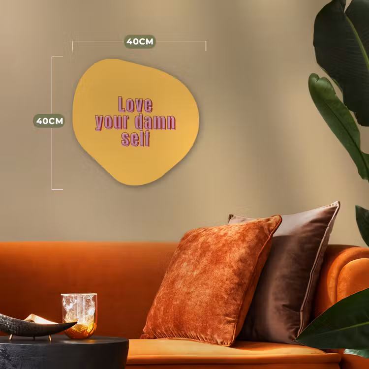 Organisch schilderij - Forex - Love yourself - Roze - Geel — 4