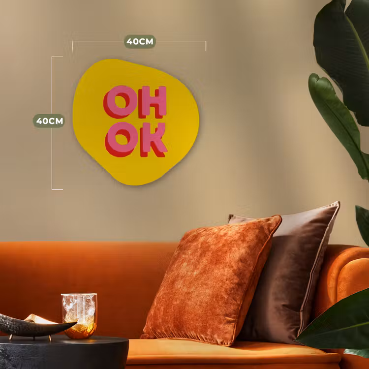 Organisch schilderij - Forex - Oh ok - 3D - Geel - Roze — 4