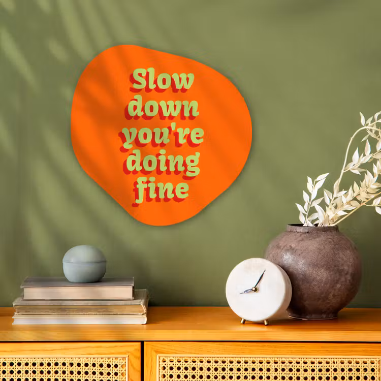 Organisch schilderij - Forex - Oranje - Slow down you're doing fine - Retro — 2