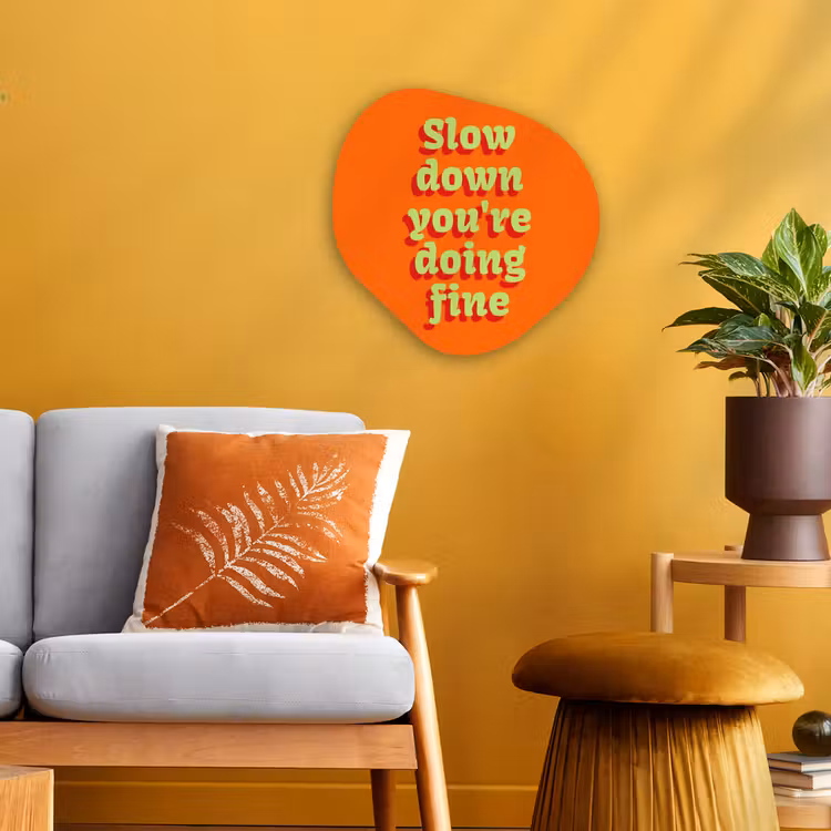 Organisch schilderij - Forex - Oranje - Slow down you're doing fine - Retro — 3