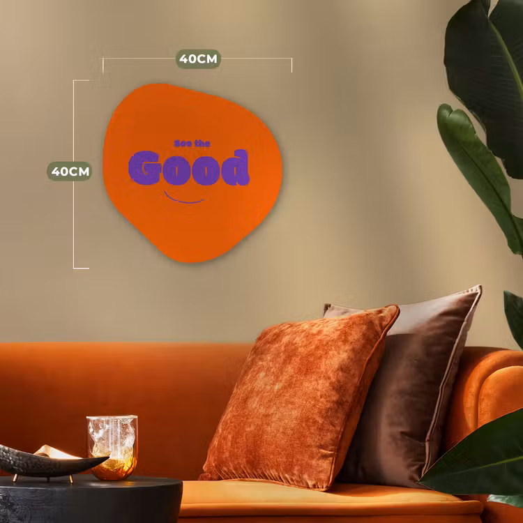 Organisch schilderij - Forex - See the good - Paars - Oranje - Smiley — 4
